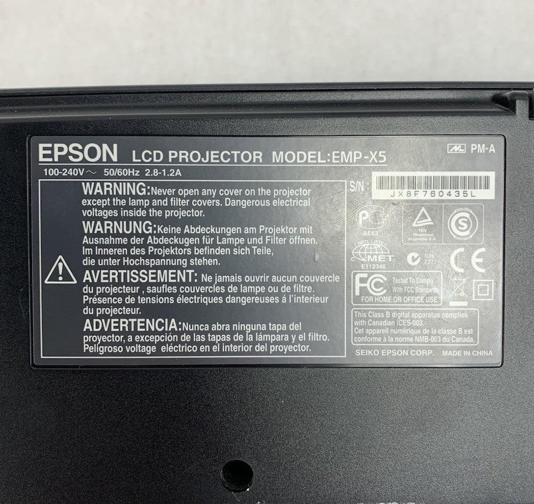 Epson EMP-X5 PowerLite 77c LCD Lamp Projector 1187 Lamp Hours No Remote9