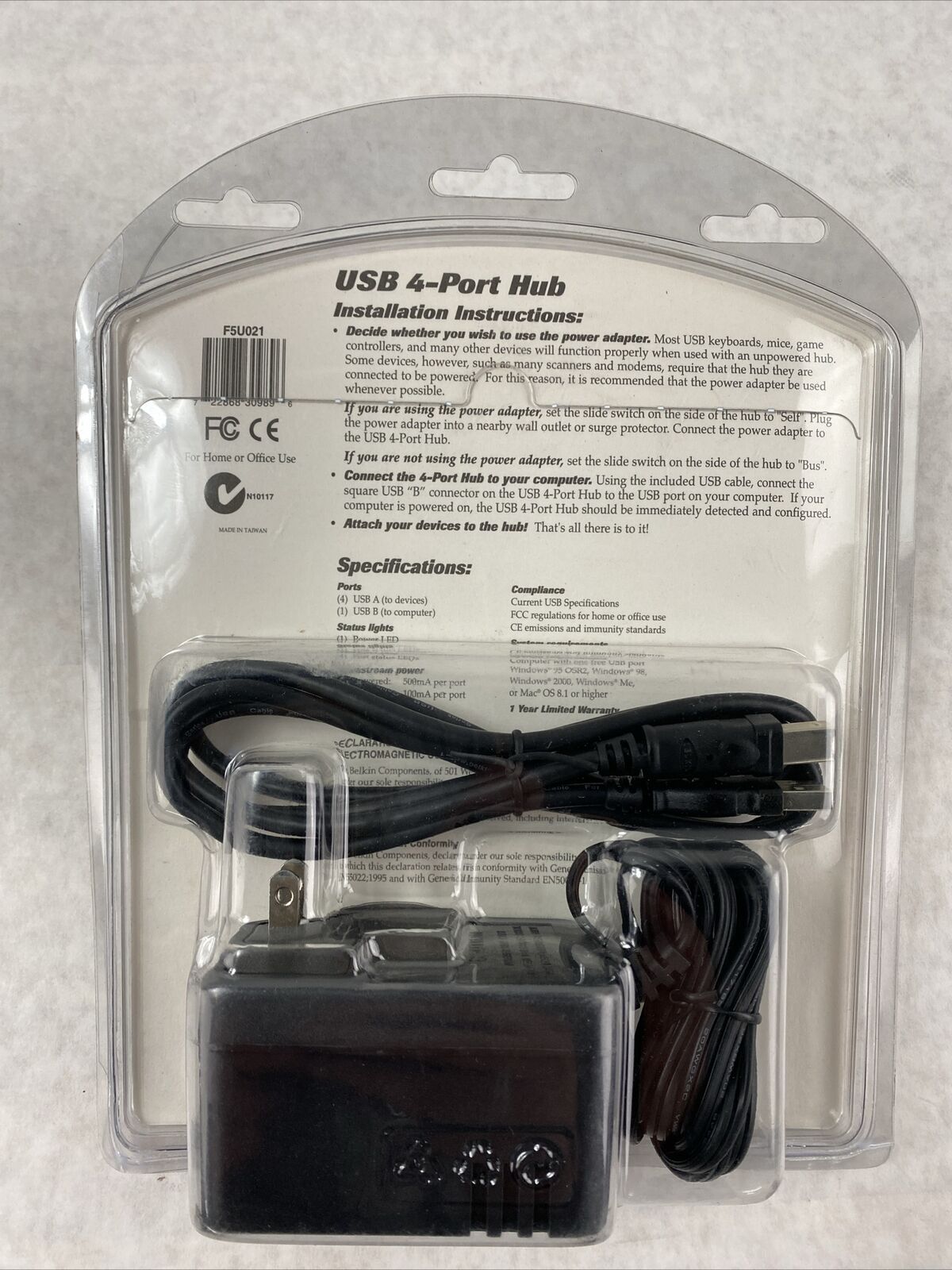 Belkin 4-Port Hub 4 USB Devices From Computer Fast 12MBPS SEALED
