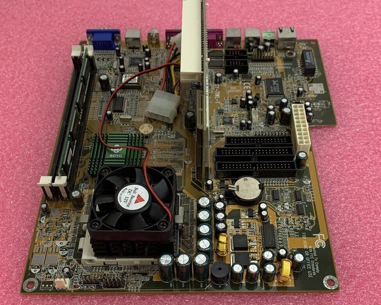 Soyo SY-71WL-T LI-7000 Motherboard Intel Celeron 400MHz 32MB RAM w/ Shield