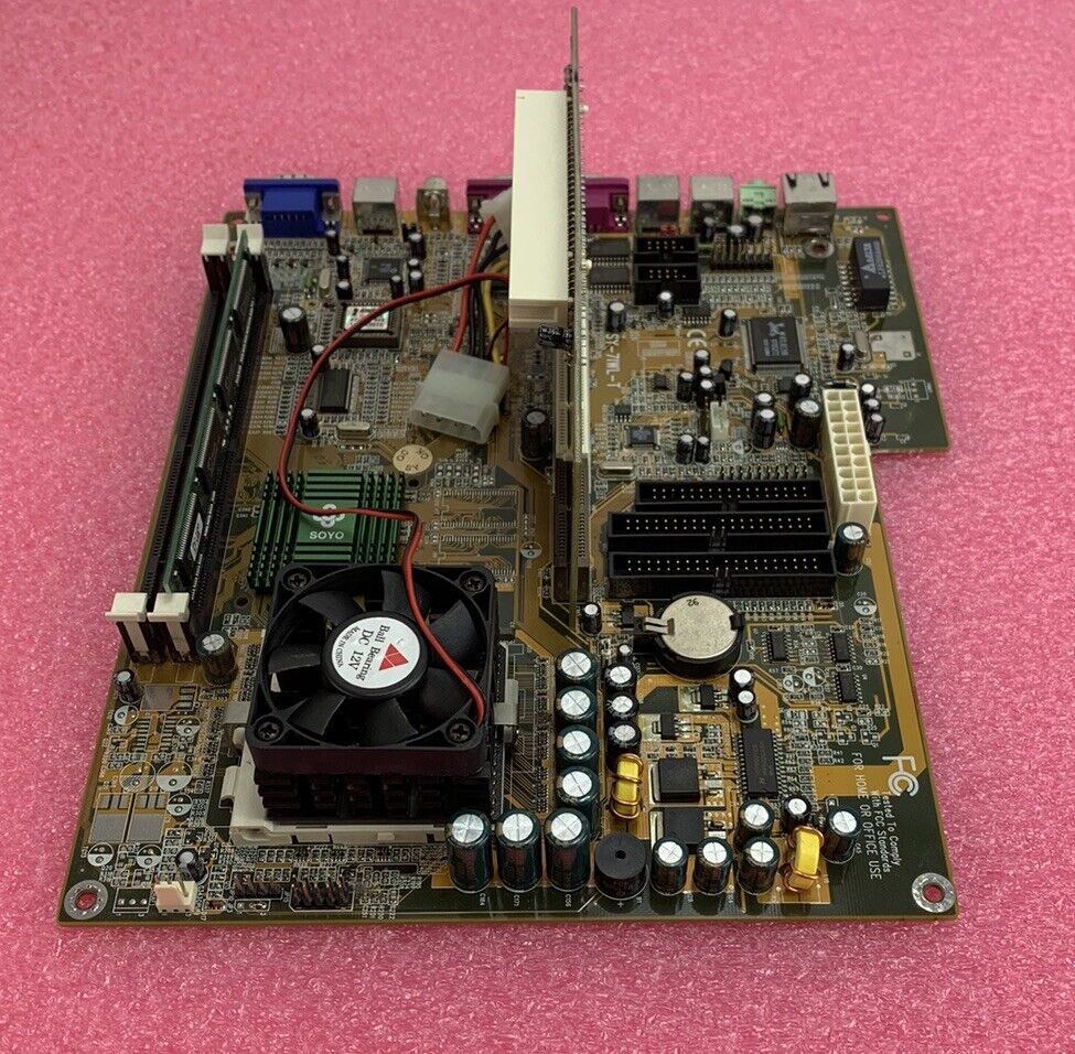 Soyo SY-71WL-T LI-7000 Motherboard Intel Celeron 400MHz 32MB RAM w/ Shield