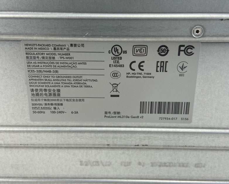 HP ProLiant ML310e Gen8 v2 ATX Computer Case Bare Bones Chassis No PSU