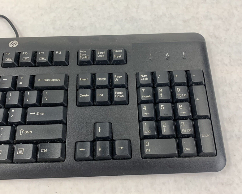 OEM Genuine HP Computer PC Desktop USB Slim US Keyboard Black KB57211 - Untested