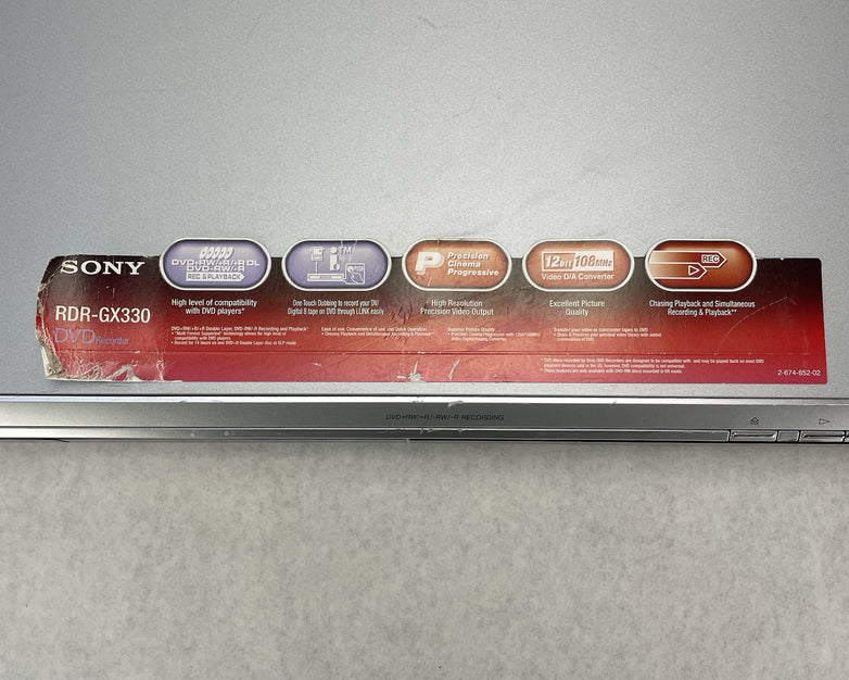 Sony RDR-GX330 DVD Recorder Player No Remote No Power Cord Tested & Working