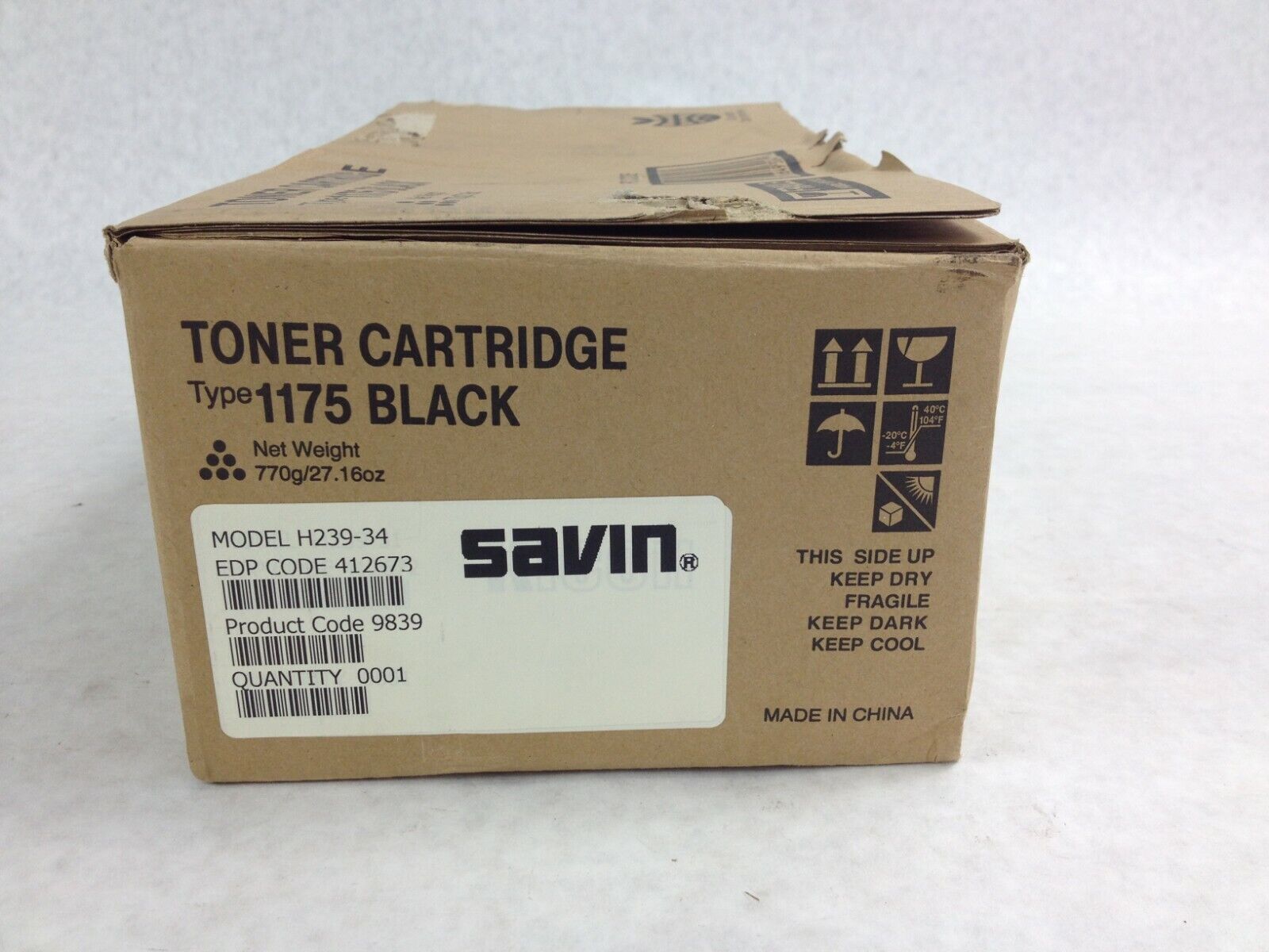 Genuine Savin Type 1175 Black Toner Cartridge H239-34