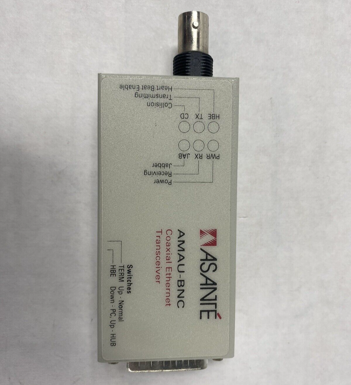 Asanté AMAU-BNC Coaxial Ethernet Transceiver Untested
