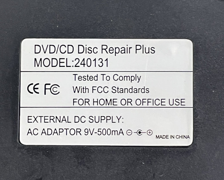 Aleratec DVD CD Video Game Motorized Disc Repair With Power Cord