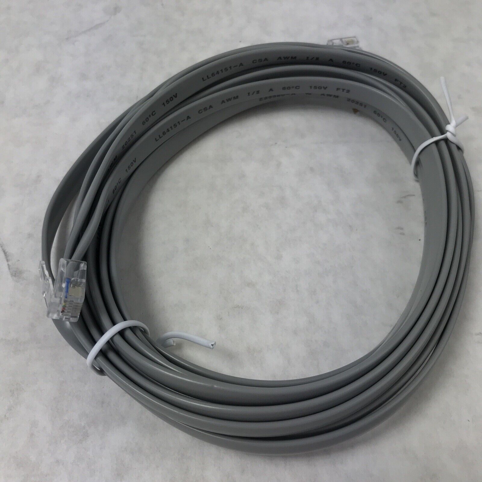 14ft RJ12 6P6C Modular Telephone Cable Crossed Line Cord (Lot of 10)