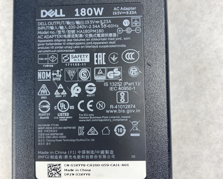 Dell LA180PM180 180W 240V AC Adapter Mix Lot of 4 With HA189PM180