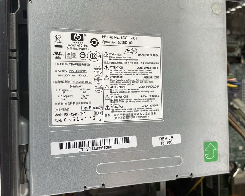 HP Compaq Elite 8100 SFF Intel Core i5-750 2.67GHz 4GB RAM No HDD No OS