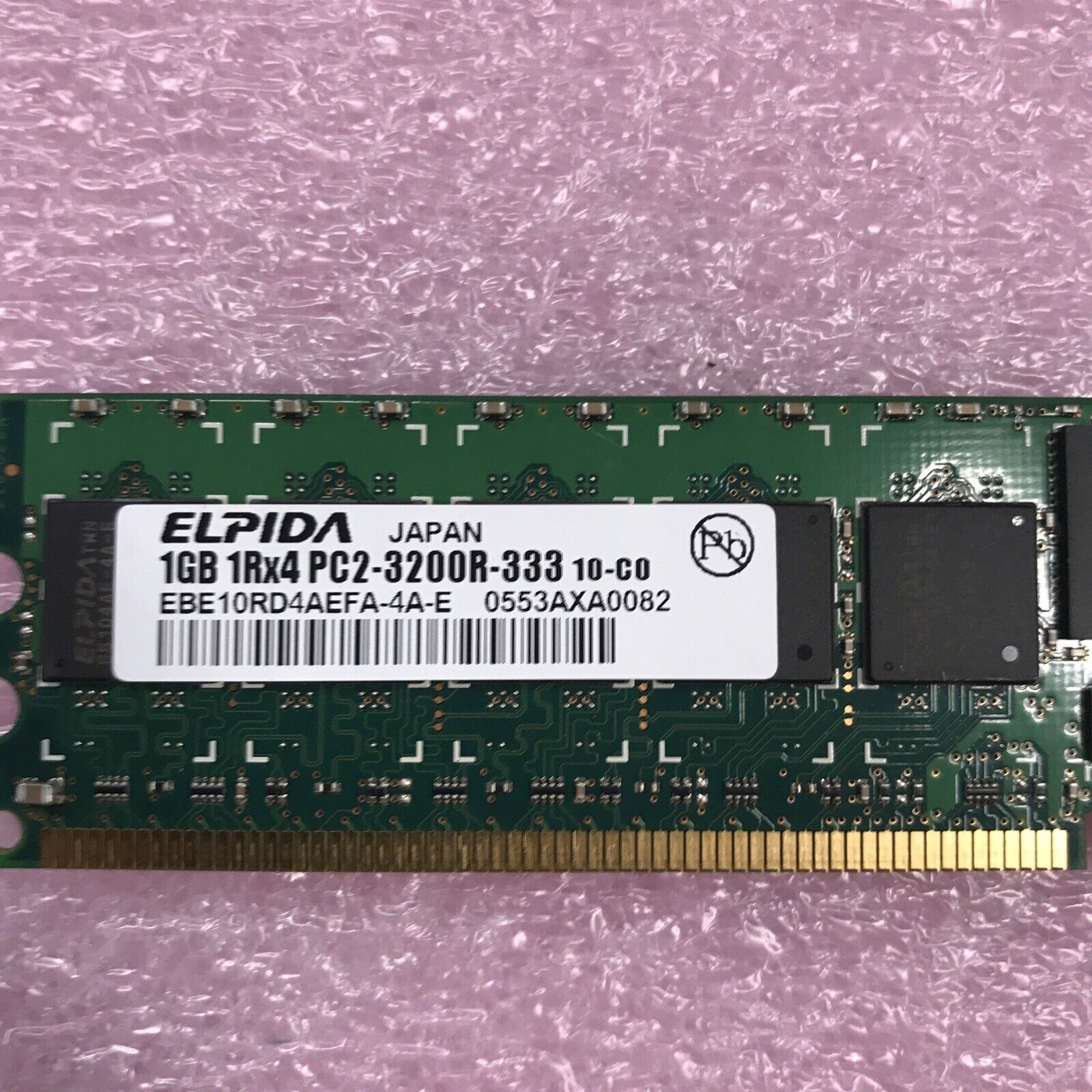 Elpida 2GB 2x1GB 1Rx4 PC2-3200R-333 Ram 345113-051 EBE10RD4AEFA-4A-E