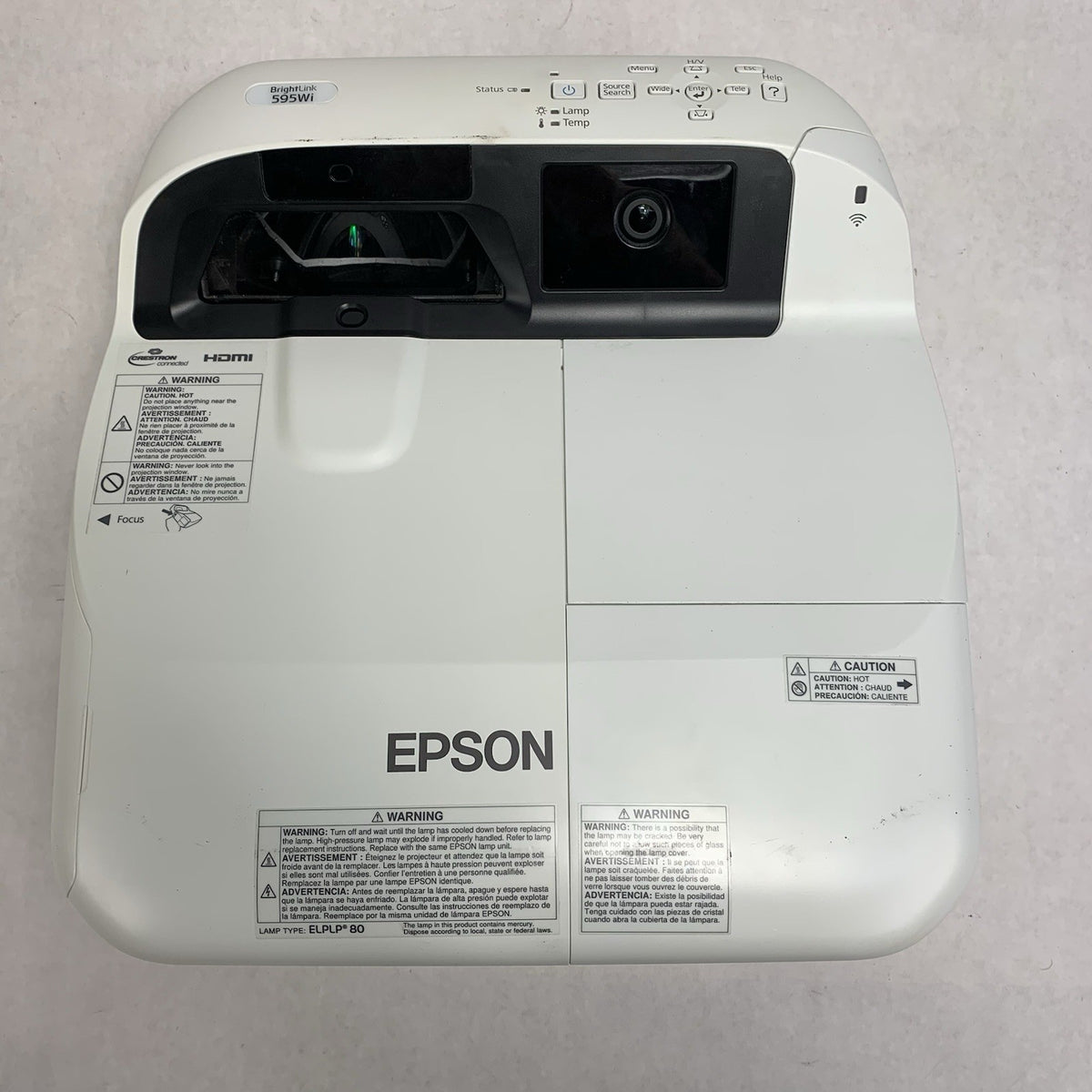 Epson H599A BrightLink 595Wi LCD Lamp Projector 1494 Lamp Hours - No Remote5
