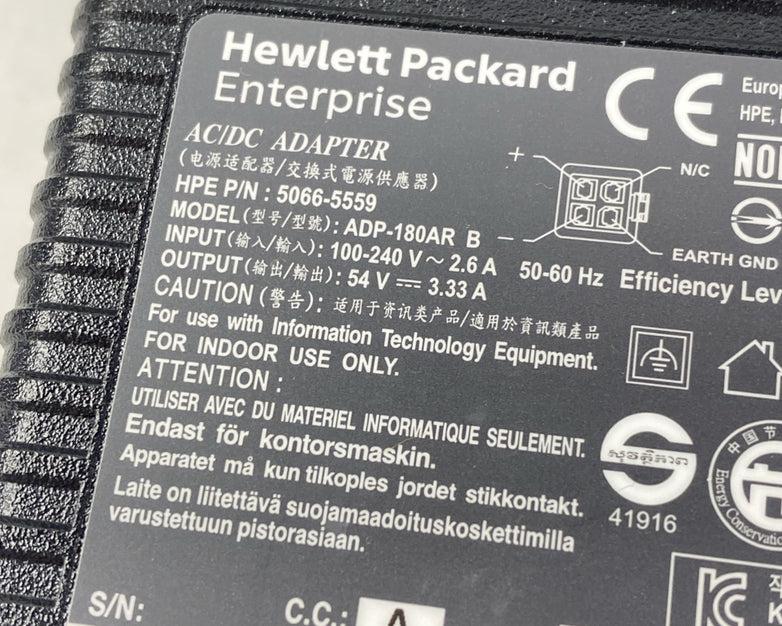 HP ADP-180AR 180W 54V 3.33A 4 Pin AC/DC Adapter