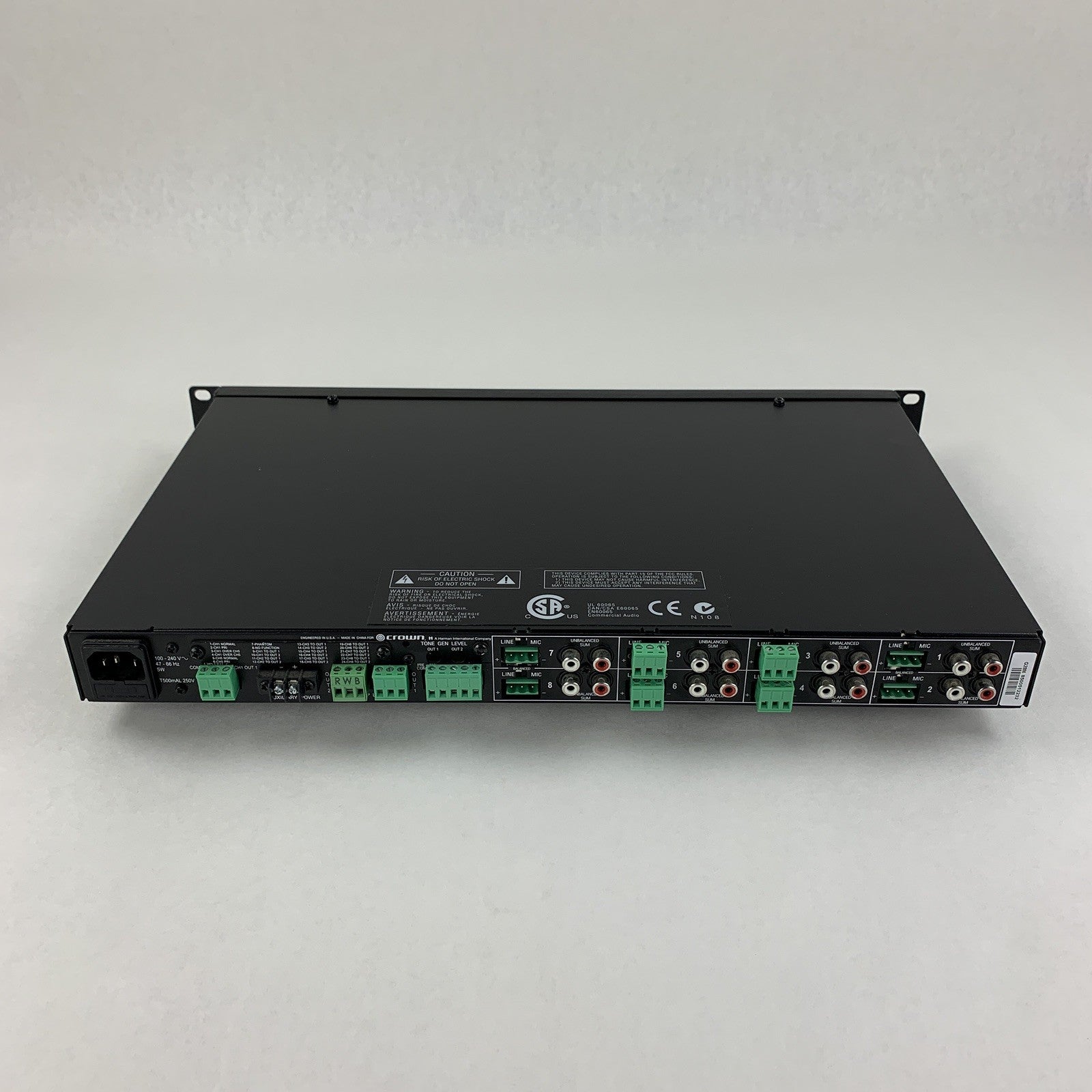 Crown 28M Eight Input Two Output Pre-Amplifier Mixer Tested