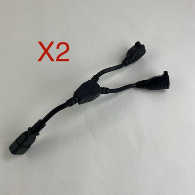 Power Cable Y w/ 3 Pin male to 2 3 Prong Female Lot of 2