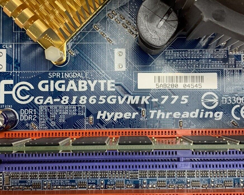Gigabyte 81865GVMK-775 Motherboard Intel Pentium 4 3GHz 1GB RAM w/Shield