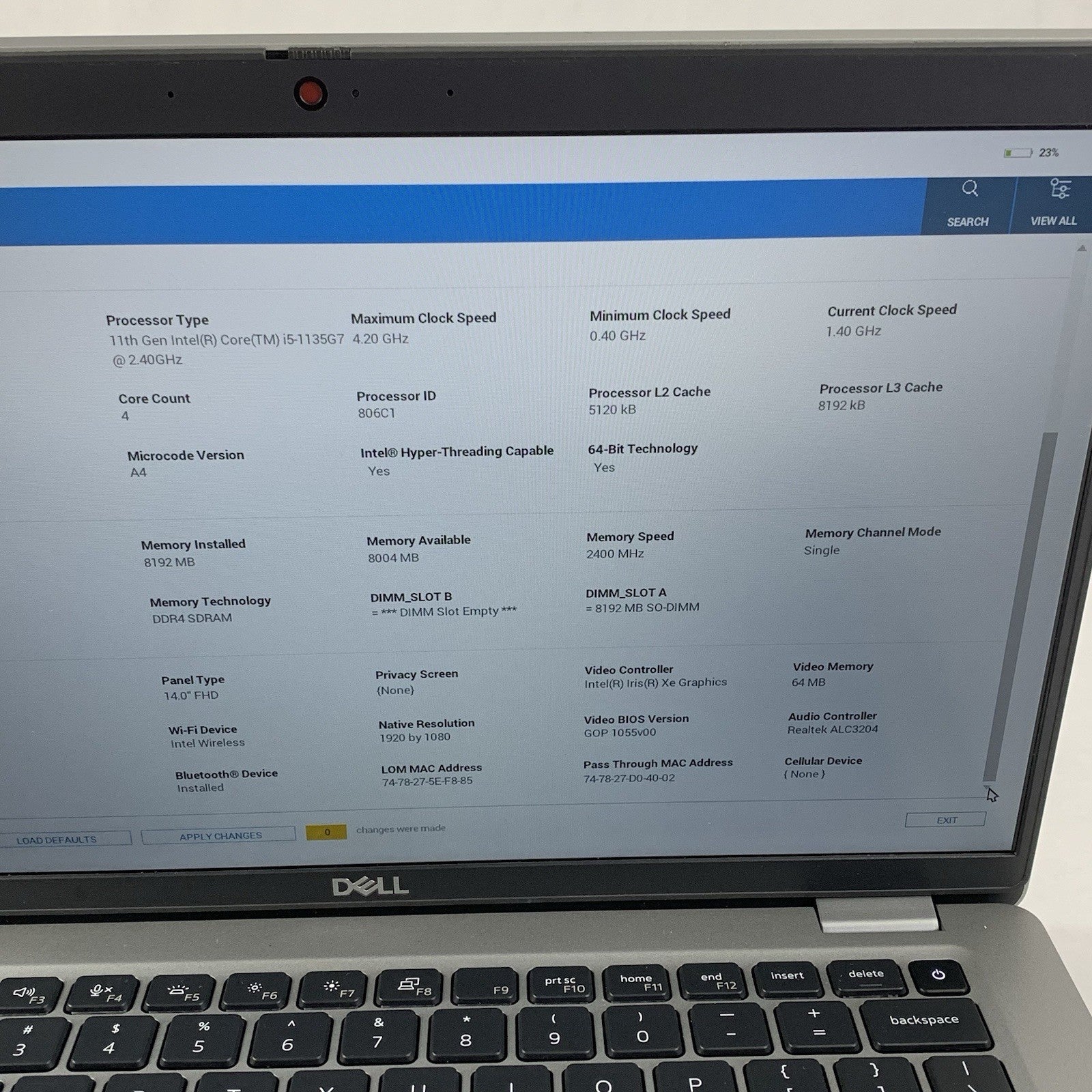 Dell Latitude 5420 14" Laptop i5-1135G7 1.40 GHz 8 GB RAM No SSD/OS/AC3