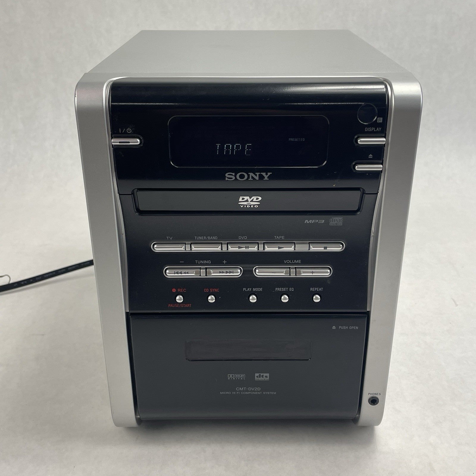 Sony CMT-DV2D DVD/CD/Cassette Deck Receiver  No Remote For Parts