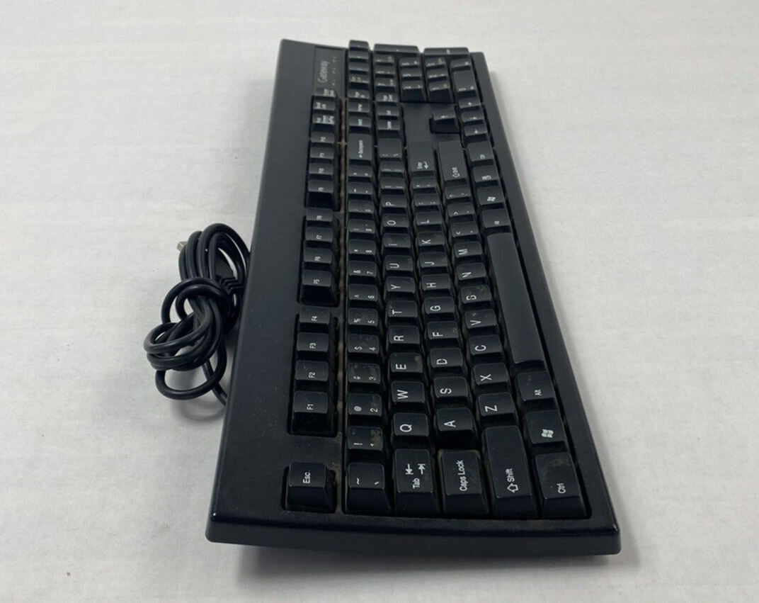 Black Gateway KU-0447 USB Wired PC Computer Keyboard Tested
