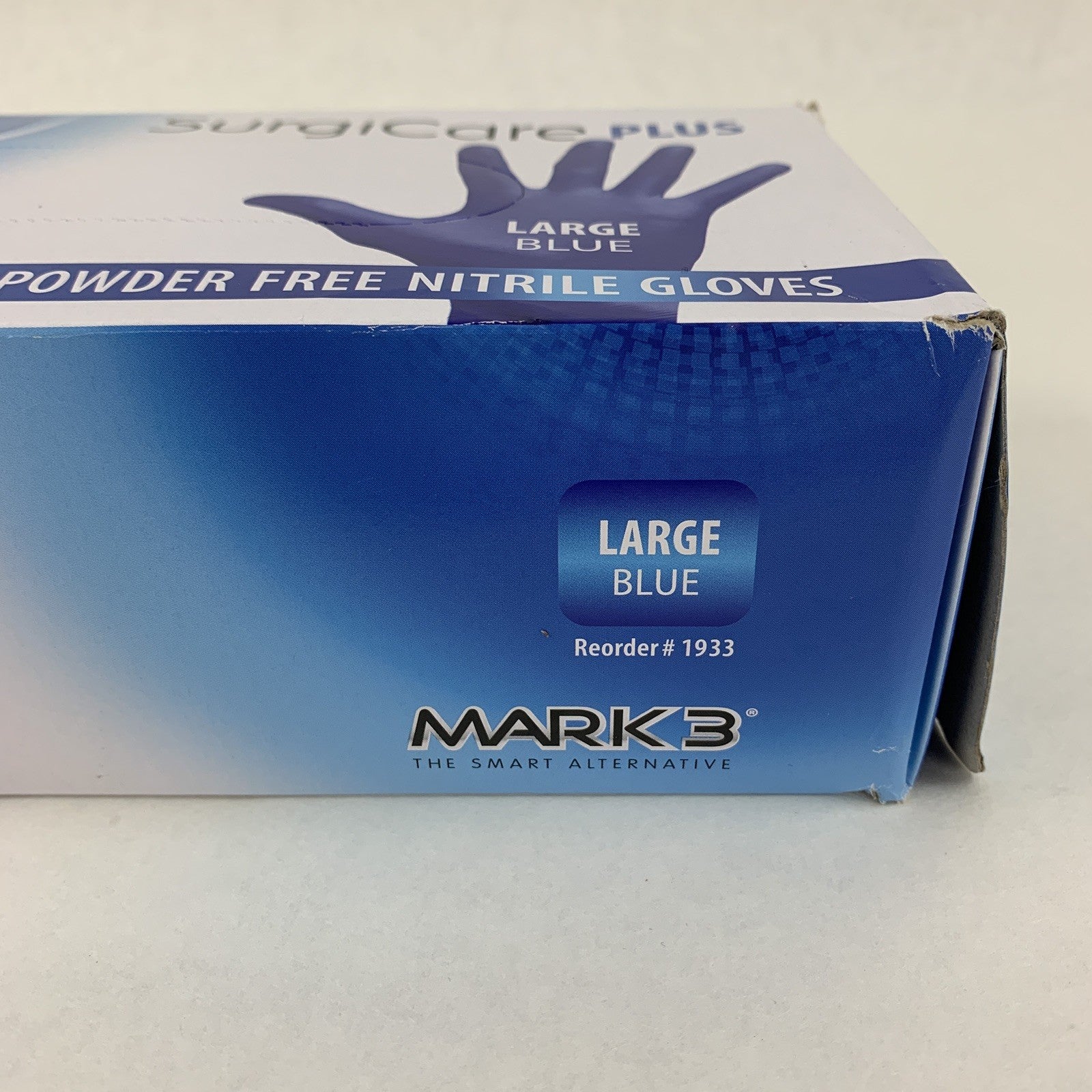 SurgiCare Plus Nitrile Exam Gloves Blue 200 Count Large  MARK3 1933 New