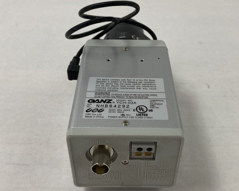Ganz YCH-03A Color Camera with 1/3" 2.9-8.2mm 1:1.0 CS Lens For Parts or Repair