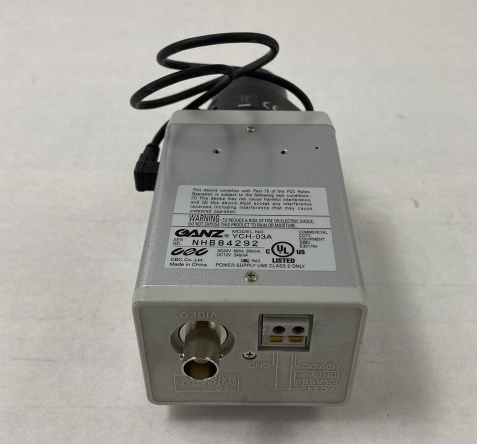 Ganz YCH-03A Color Camera with 1/3" 2.9-8.2mm 1:1.0 CS Lens For Parts or Repair
