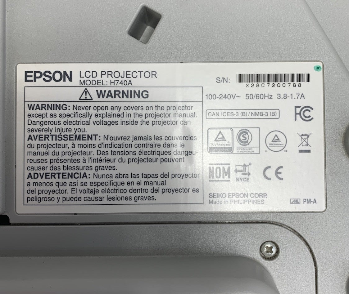 Epson PowerLite 695Wi H740A LCD Lamp Projector 2666 Lamp Hours - No Remote7