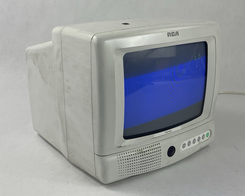 RCA 9” E09344 White CRT Tube TV No Remote Power Tested
