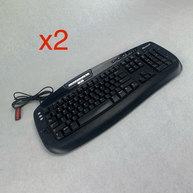 Lot of 2 Microsoft KC-0405 Wired Keyboard