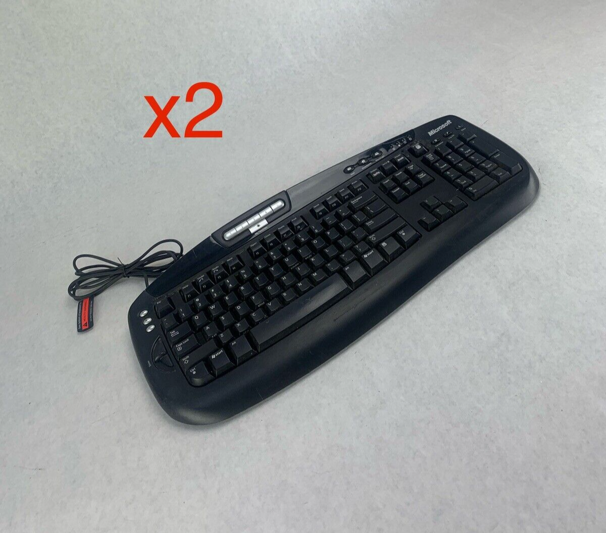 Lot of 2 Microsoft KC-0405 Wired Keyboard