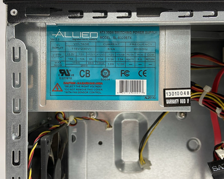 Nobilis I370M Micro Tower Computer Case Allied AL-A300ATX 300W PSU