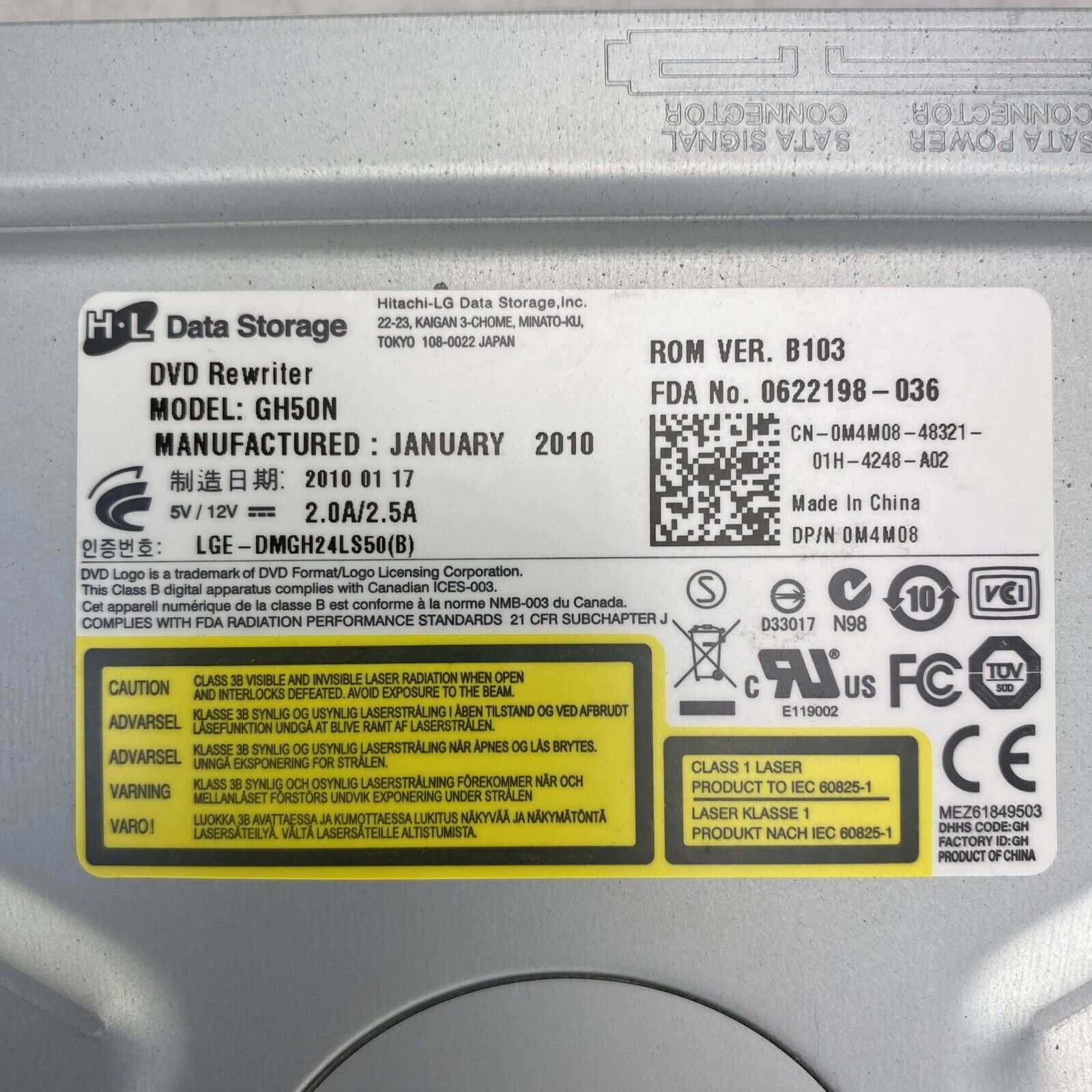 DVD-CD Rewritable Drive Model GH50N DP/N 0M4M08 Lot Of 3