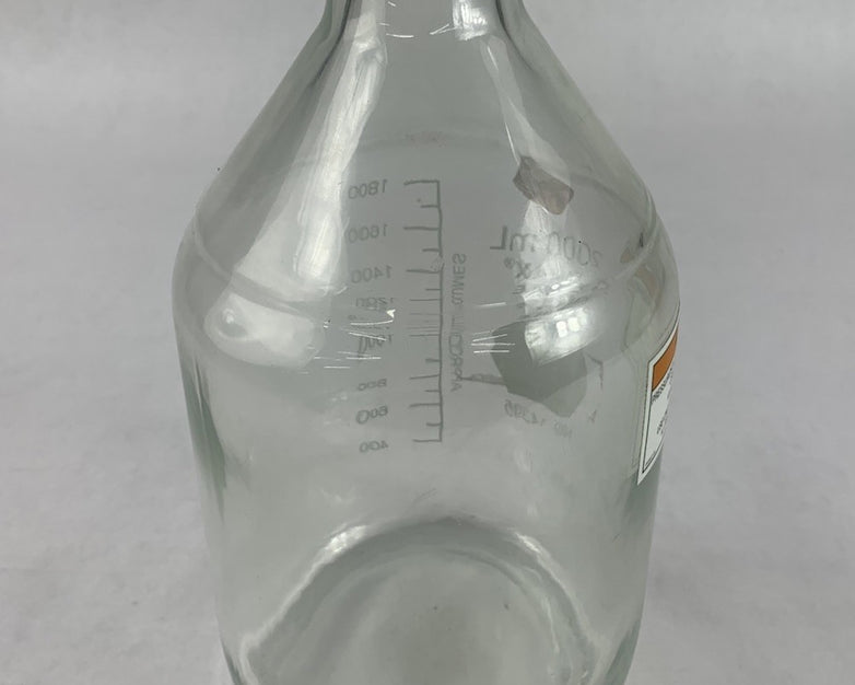 Kimax Kimble 14395-2000 2000 mL Round Wide Mouth Media Storage Bottle - No Lid