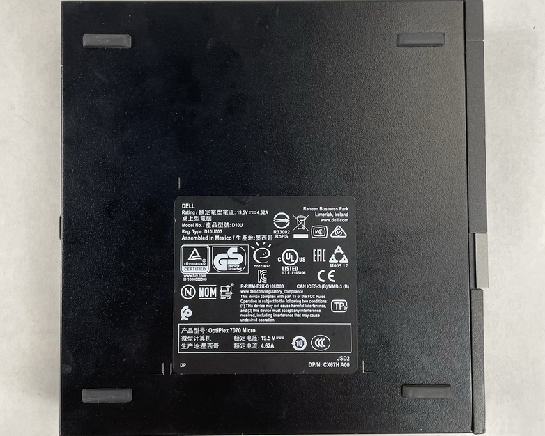 Dell Optiplex 7070 Micro i5-9500T 2.20 GHz 8 GB RAM W/AC No SSD/OS