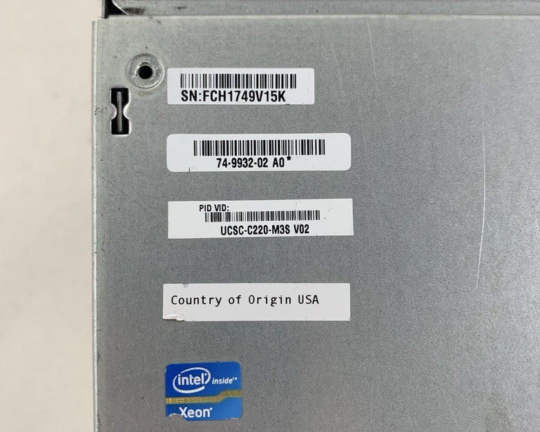 Cisco UCS C220 M3 1U Server 2x E5-2670 2.5 GHz 128 GB Ram No OS No HDD