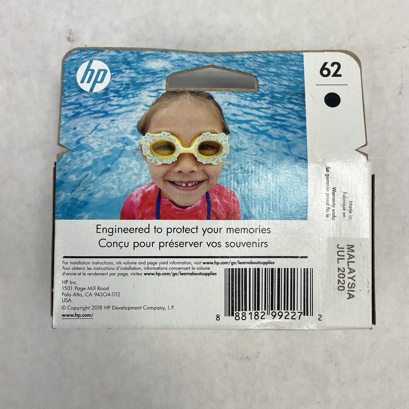 HP C2P04AN  Ink Cartridge Black Noir 62 Office Jet & Envy