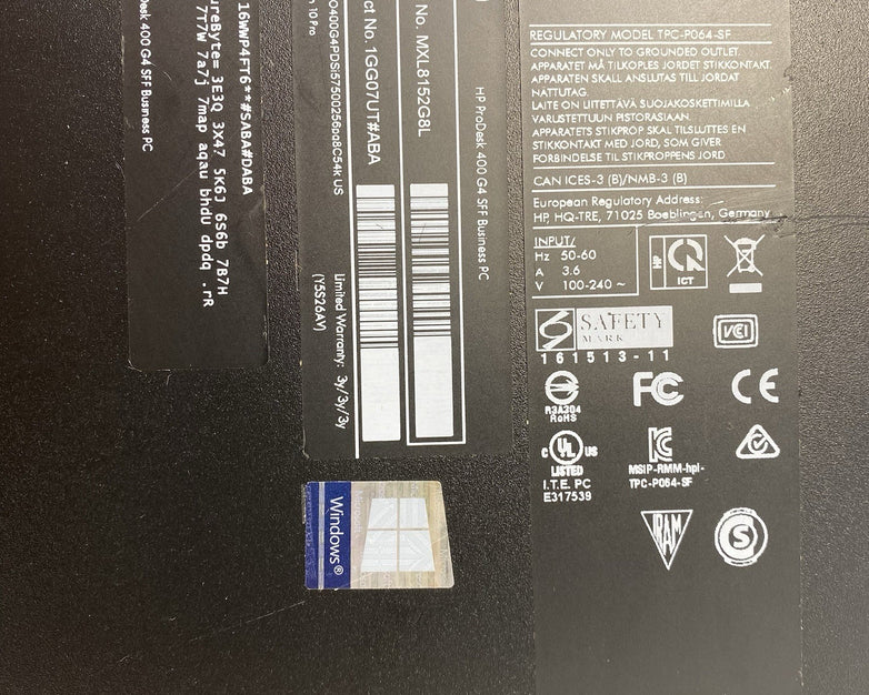 HP ProDesk 400 G4 SFF Intel Core i5-7500 3.4GHz 8GB RAM No HDD No OS