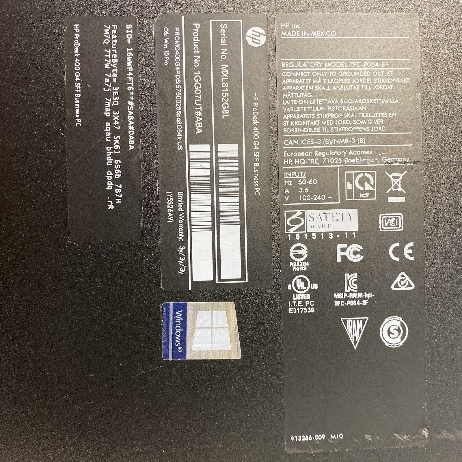 HP ProDesk 400 G4 SFF Intel Core i5-7500 3.4GHz 8GB RAM No HDD No OS