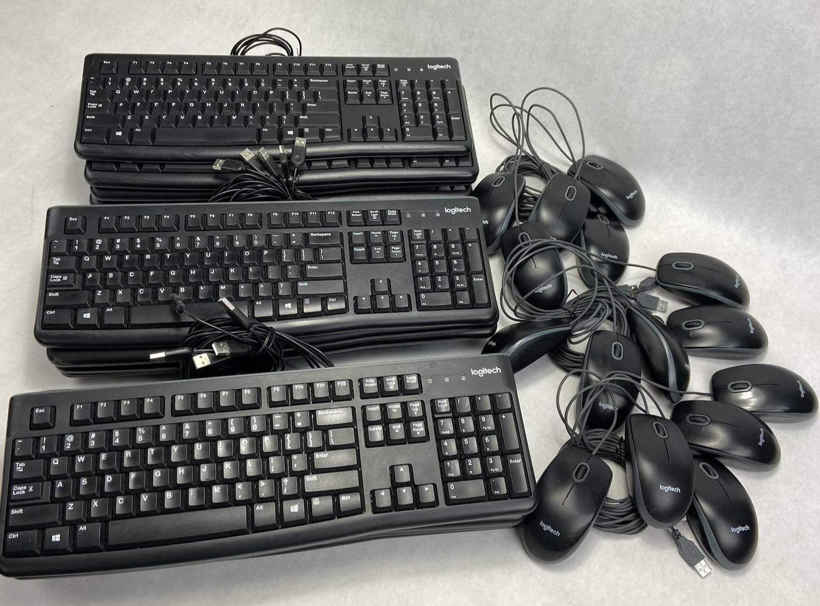Logitech MK120 Wired Keyboard and Mouse Combo Lot of 15
