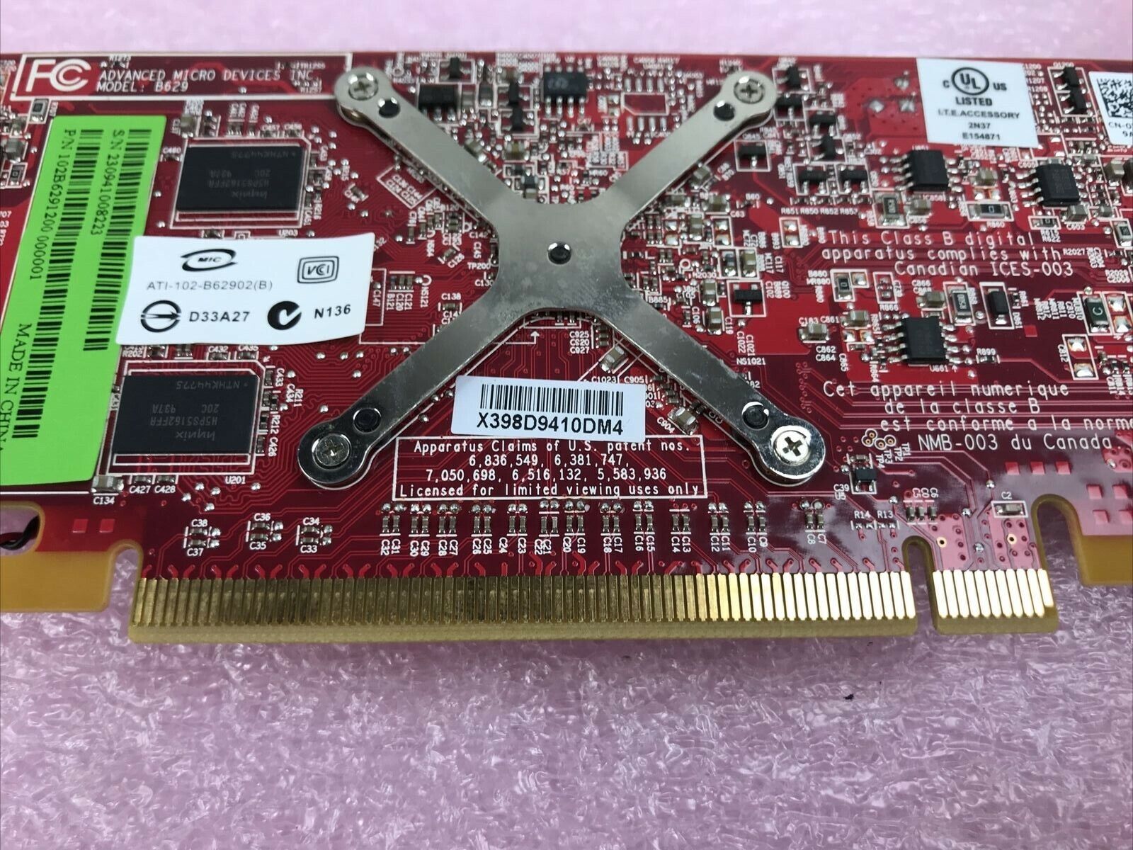 ATI Radeon HD 3450 PCIe Graphics Card AMD B629 Dell X398D DMS-59 (Lot of 2)