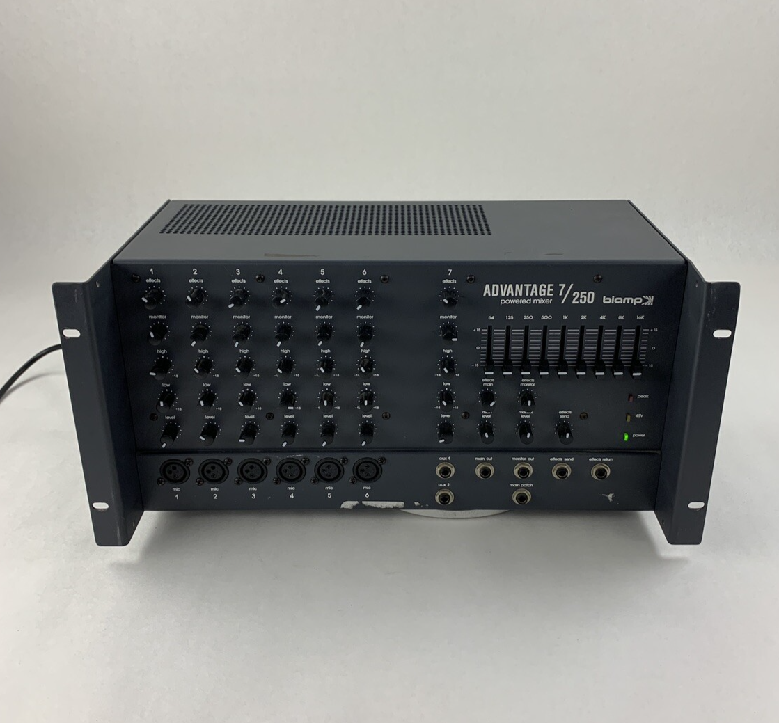 Biamp Advantage 7/250 Biamp Powered Mixer Level Controls Scratch Parts Or Repair