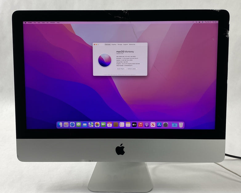 Apple A1418 iMac Retina 4k 21.5" 2015 3.1GHz i5 16GB RAM 1TB Fusion - Cracked