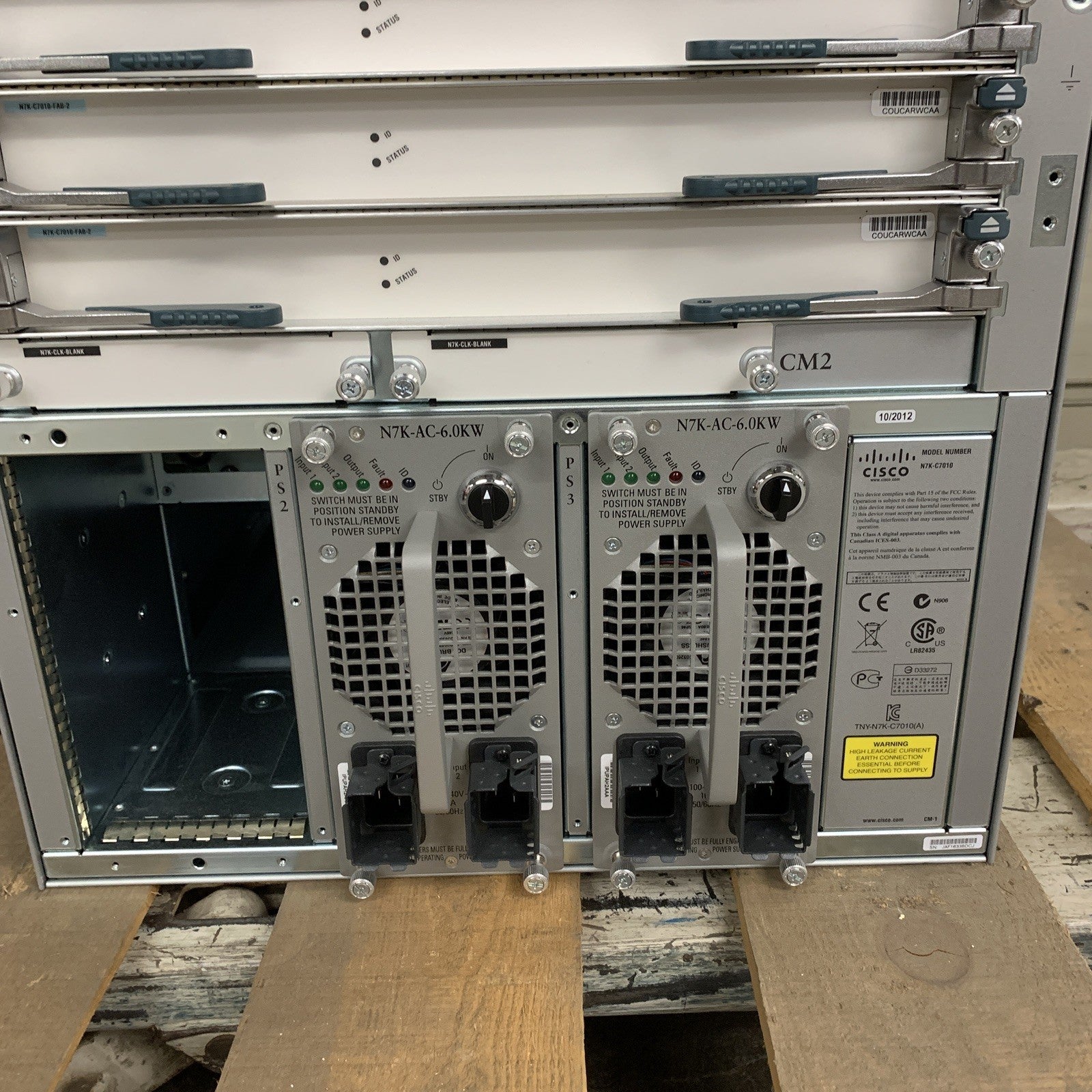 Cisco Nexus N7K-C7010 10-Slot Switch Chassis Tested w/Fans and 3x Power Supplies