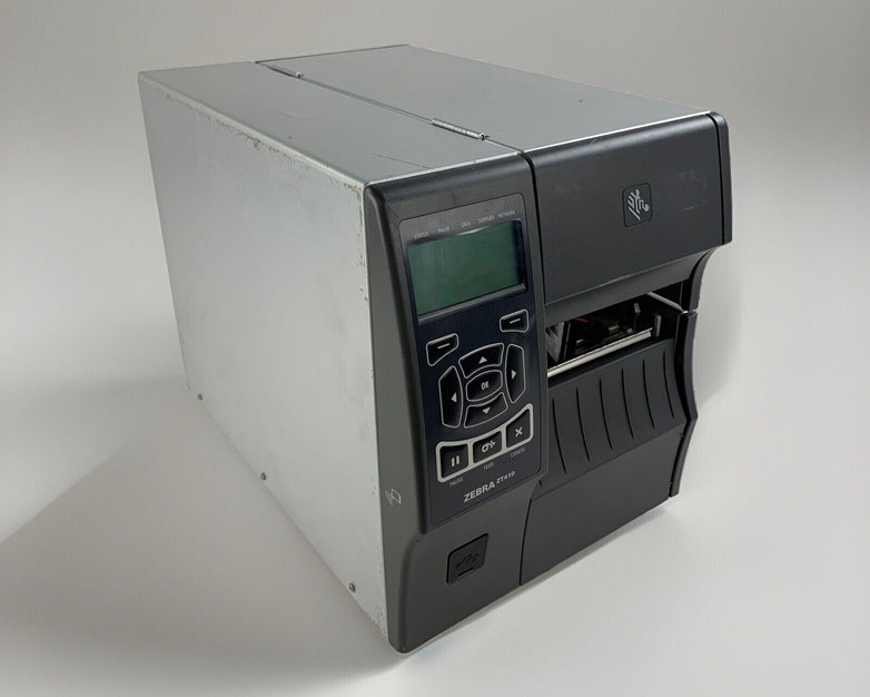 Zebra ZT410 Direct Thermal USB Barcode Printer No Printhead Ribbon Winder & Roll