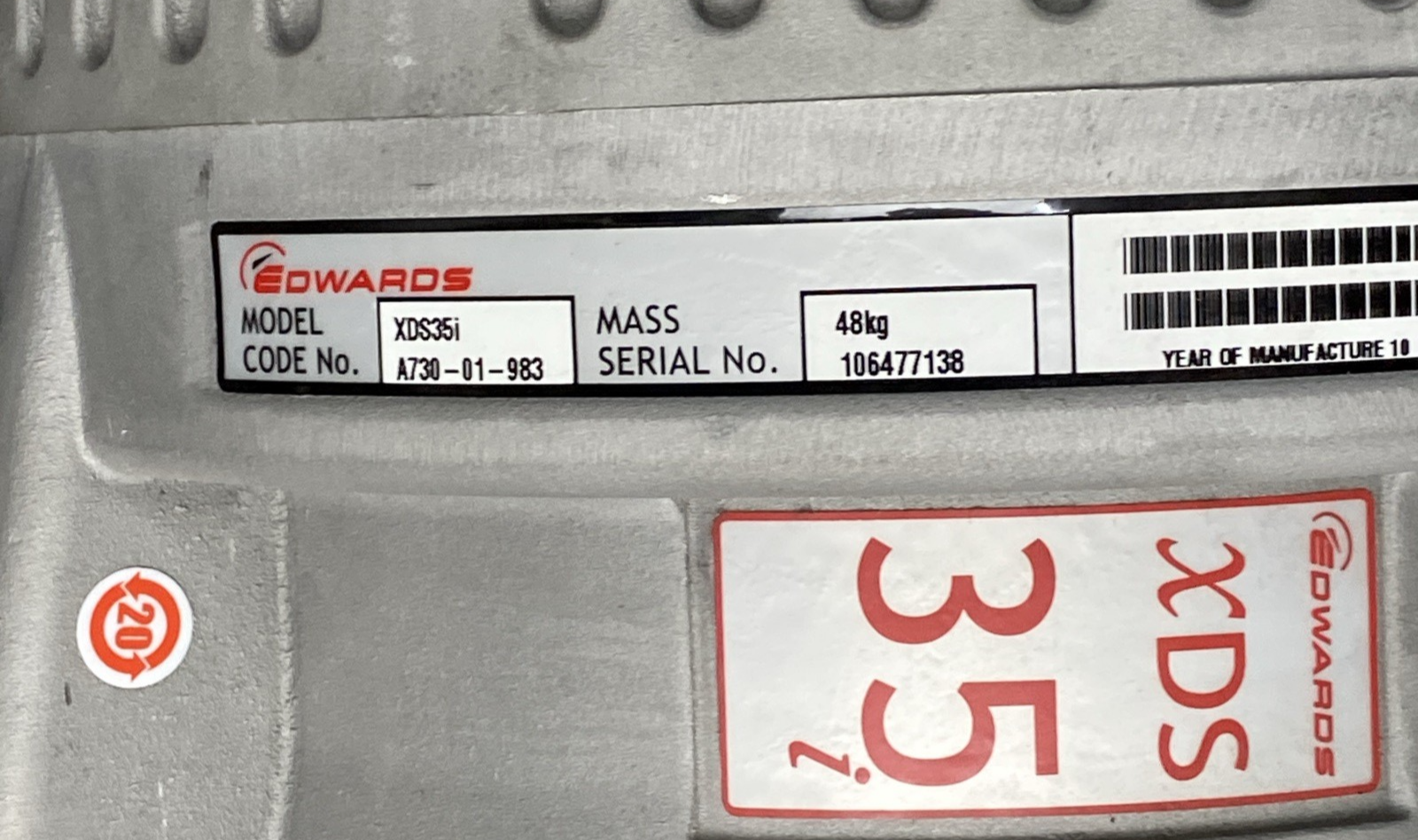 Edwards XDS35i Dry Scroll Vacuum Pump A730-01-98310