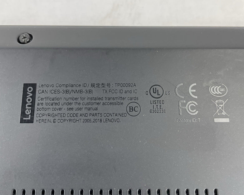 Lenovo ThinkPad T480s 14" i7-8650U 1.90 GHz 8 GB RAM No SSD/OS/AC