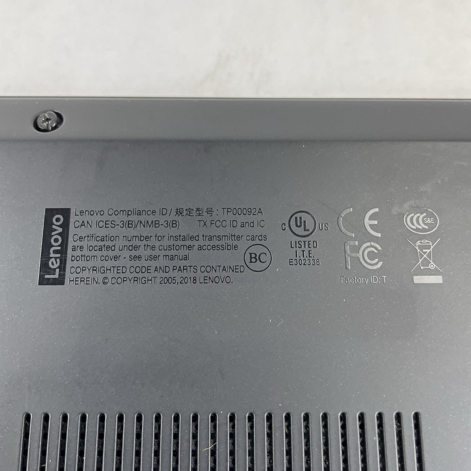 Lenovo ThinkPad T480s 14" i7-8650U 1.90 GHz 8 GB RAM No SSD/OS/AC14