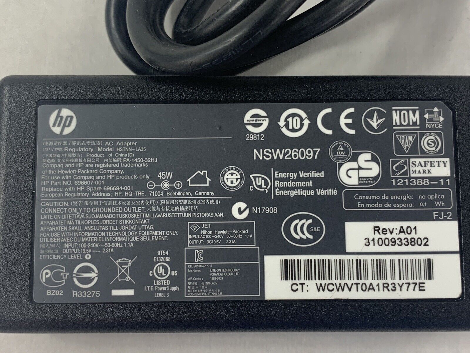 OEM 45W 19.5V Adapter Laptop Charger for HP Pavilion x360 HSTNN-LA35 Power Cord