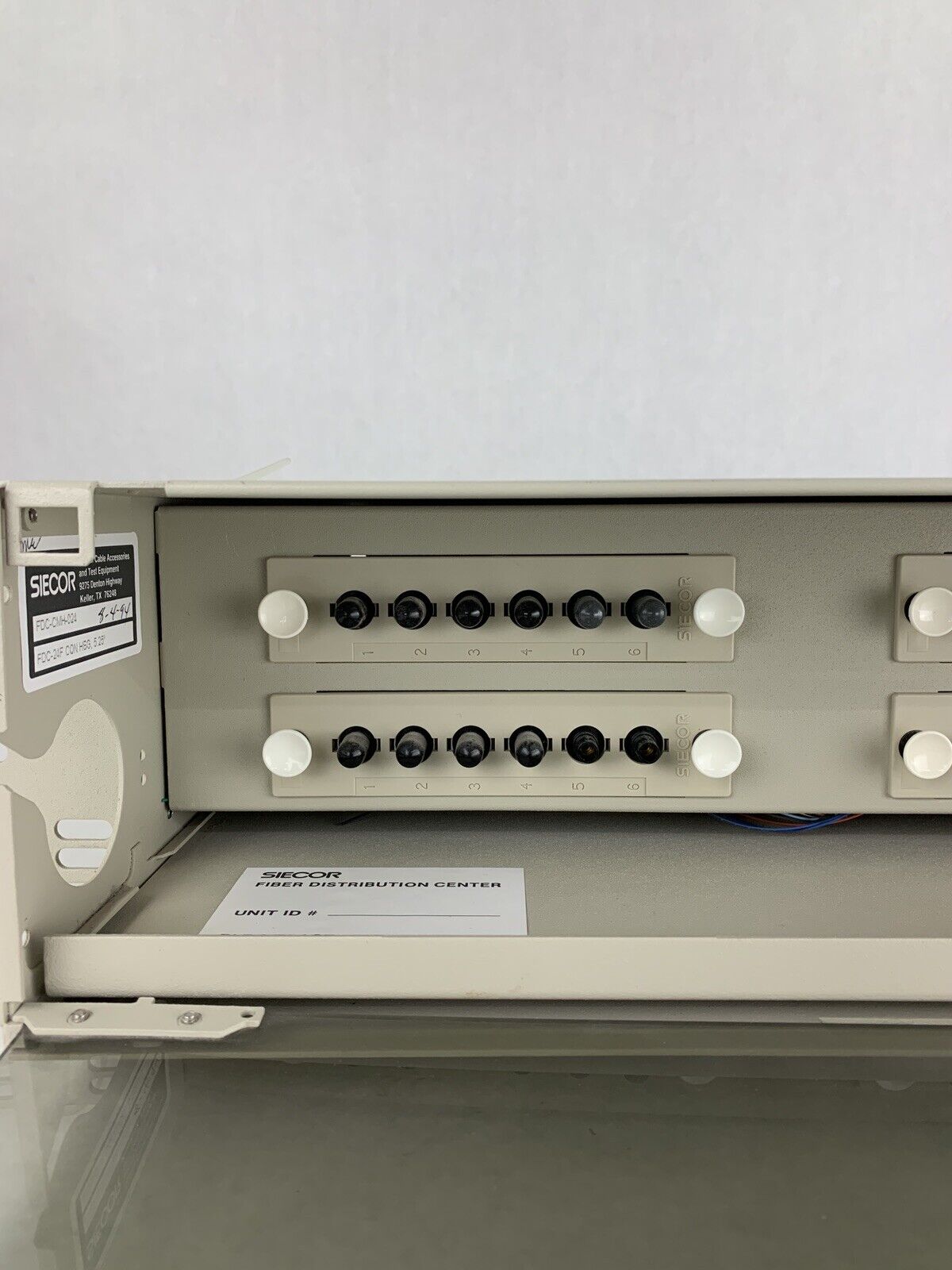 Siecor FDC-CMH-024 Rack Mount Jumper Storage Fiber Cabinet w/ Rack Ears