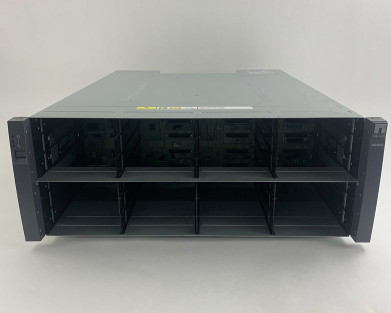 NetApp DS4243 NAJ‑0801 4U 24‑Bay Disk Shelf Chassis 2x IOM3 2x PSUs No HDDs