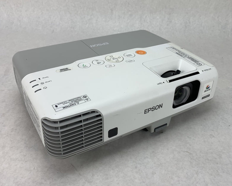 Epson H388A PowerLite 915W Projector 757 Lamp Hours No Remote - Yellow Display